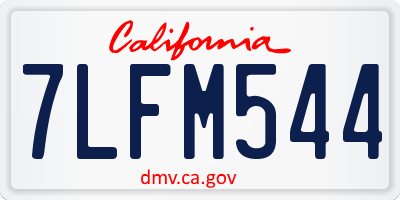 CA license plate 7LFM544