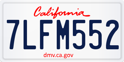 CA license plate 7LFM552