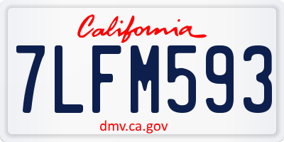 CA license plate 7LFM593