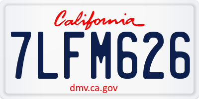 CA license plate 7LFM626