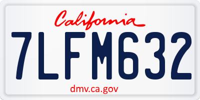 CA license plate 7LFM632