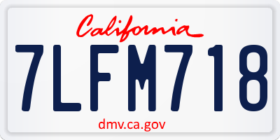 CA license plate 7LFM718