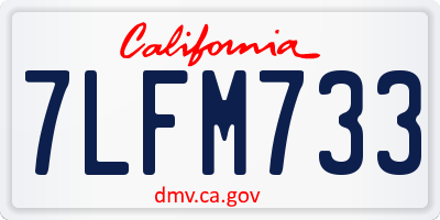 CA license plate 7LFM733