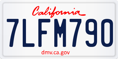 CA license plate 7LFM790