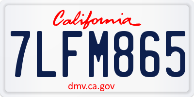 CA license plate 7LFM865