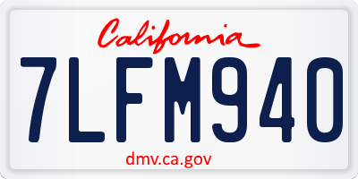 CA license plate 7LFM940