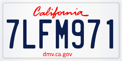 CA license plate 7LFM971