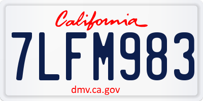 CA license plate 7LFM983