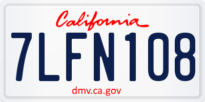 CA license plate 7LFN108