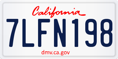 CA license plate 7LFN198
