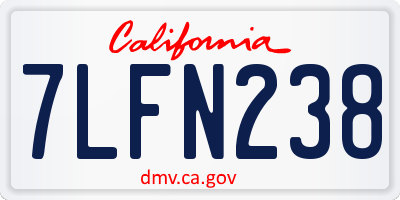 CA license plate 7LFN238