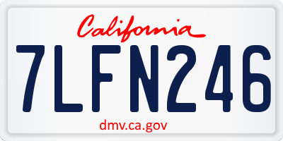 CA license plate 7LFN246