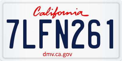 CA license plate 7LFN261