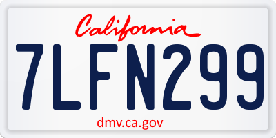 CA license plate 7LFN299