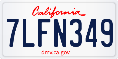 CA license plate 7LFN349