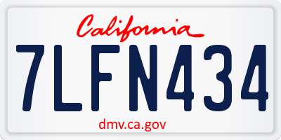 CA license plate 7LFN434