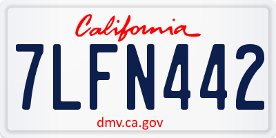 CA license plate 7LFN442