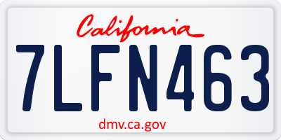 CA license plate 7LFN463