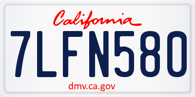 CA license plate 7LFN580