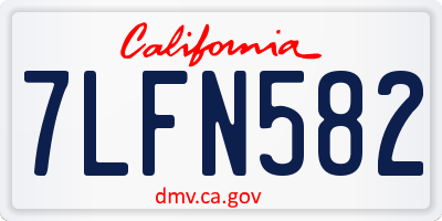CA license plate 7LFN582