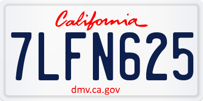 CA license plate 7LFN625