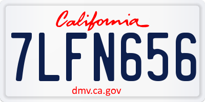 CA license plate 7LFN656