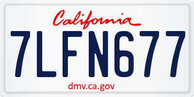 CA license plate 7LFN677