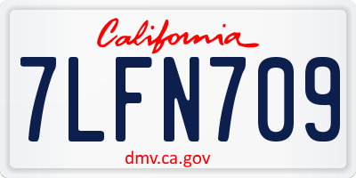 CA license plate 7LFN709