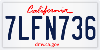 CA license plate 7LFN736