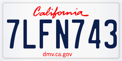 CA license plate 7LFN743