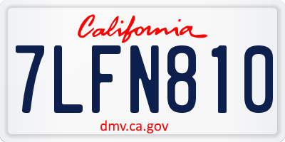 CA license plate 7LFN810