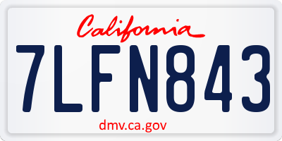 CA license plate 7LFN843