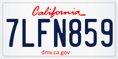 CA license plate 7LFN859
