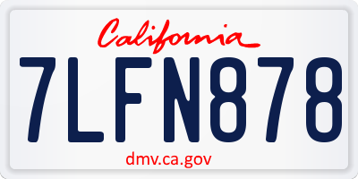 CA license plate 7LFN878