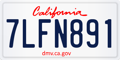 CA license plate 7LFN891