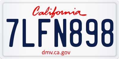 CA license plate 7LFN898