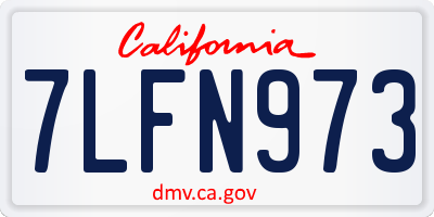 CA license plate 7LFN973