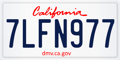 CA license plate 7LFN977