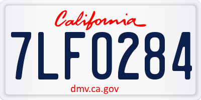CA license plate 7LFO284