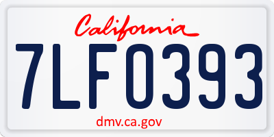 CA license plate 7LFO393