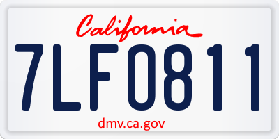 CA license plate 7LFO811