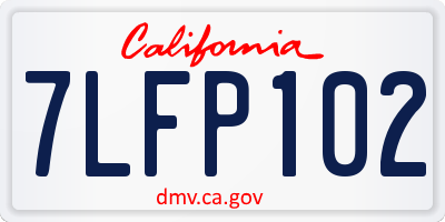 CA license plate 7LFP102