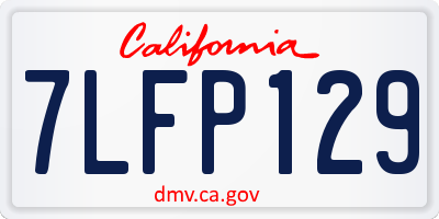 CA license plate 7LFP129