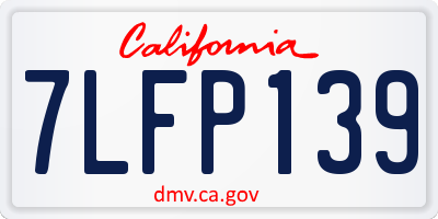 CA license plate 7LFP139