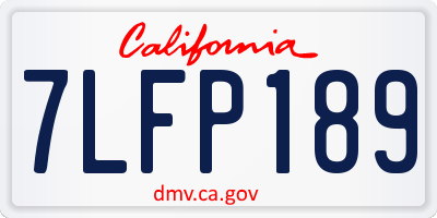 CA license plate 7LFP189