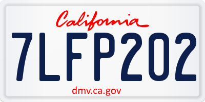 CA license plate 7LFP202