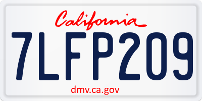 CA license plate 7LFP209