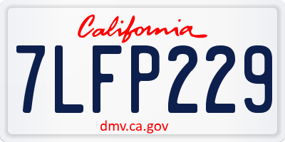 CA license plate 7LFP229