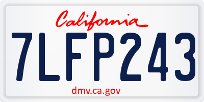 CA license plate 7LFP243