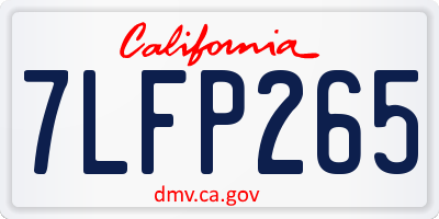 CA license plate 7LFP265